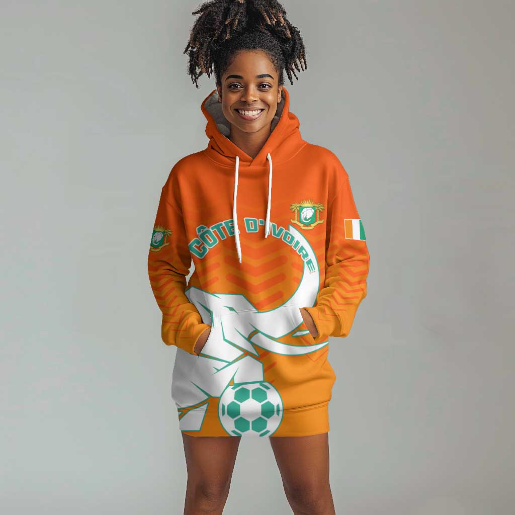 Ivory Coast Football Hoodie Dress - Go Les Elephants LT01