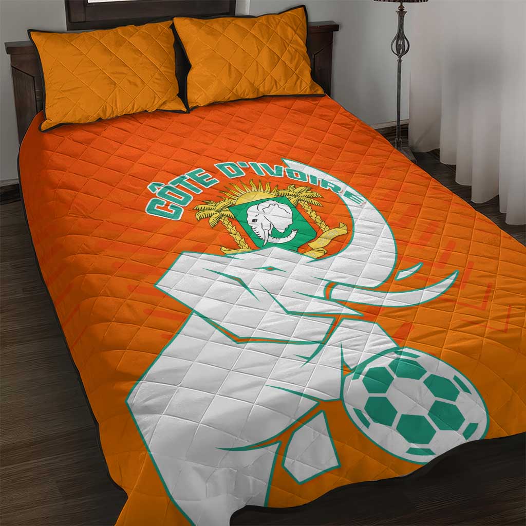 Ivory Coast Football Quilt Bed Set - Go Les Elephants LT01