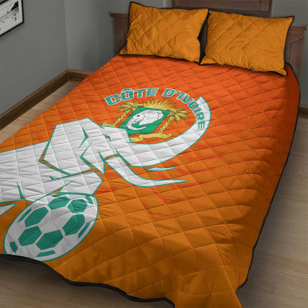 Ivory Coast Football Quilt Bed Set - Go Les Elephants LT01