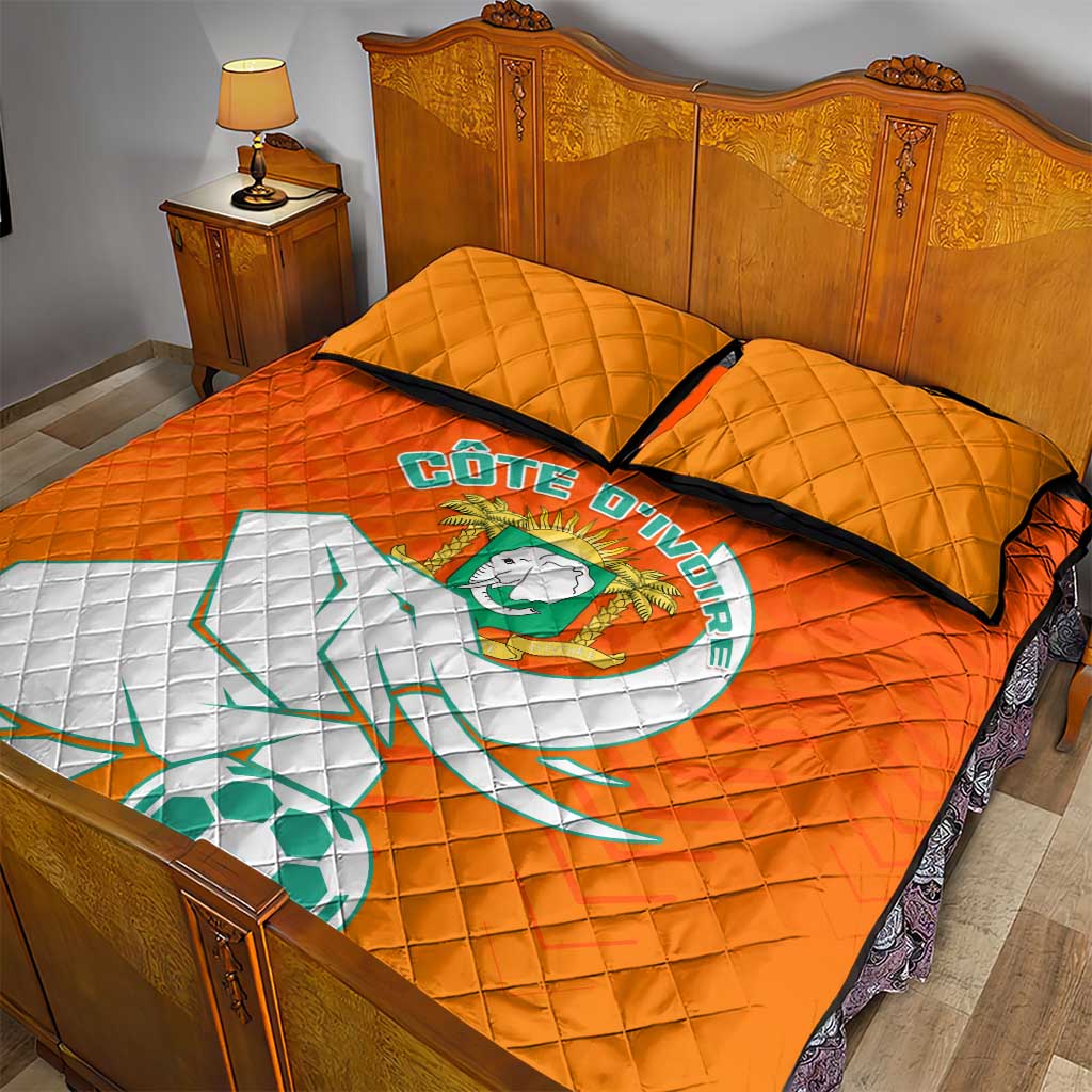 Ivory Coast Football Quilt Bed Set - Go Les Elephants LT01