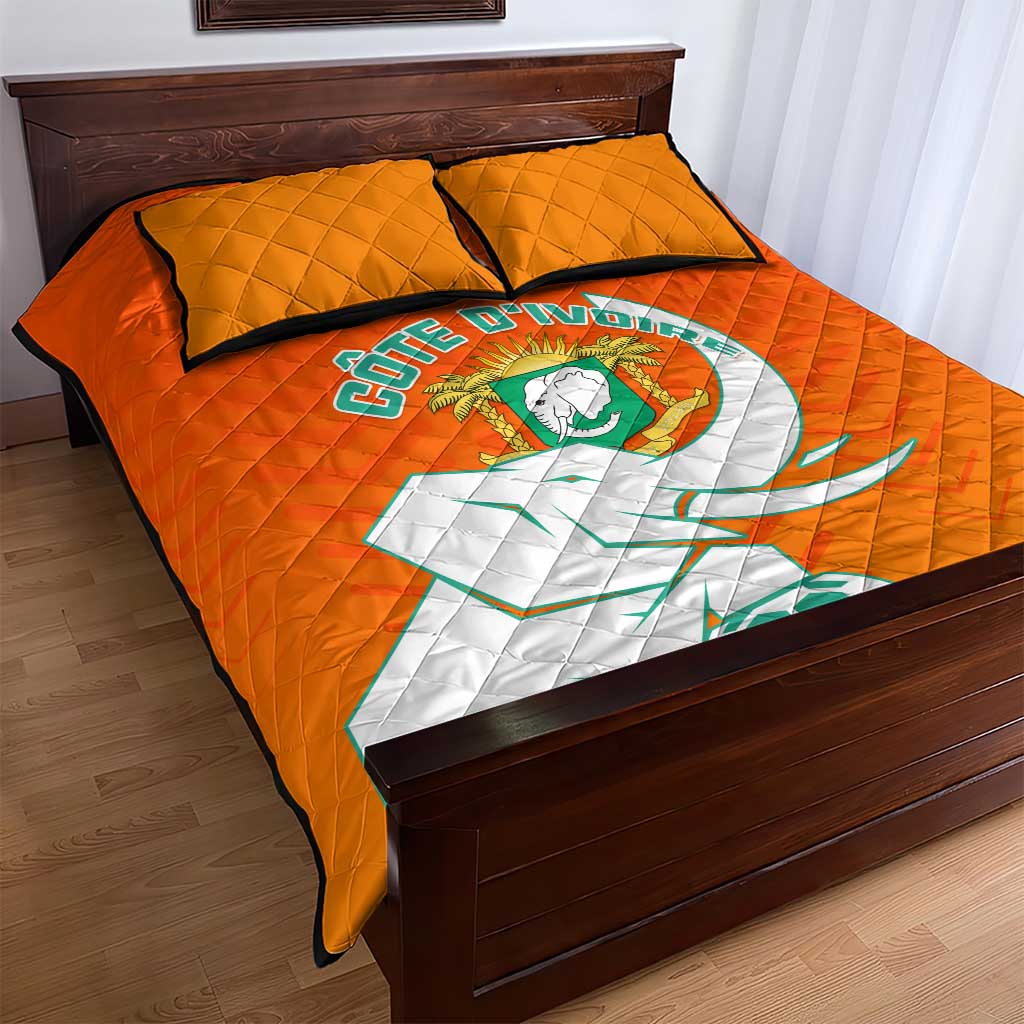 Ivory Coast Football Quilt Bed Set - Go Les Elephants LT01