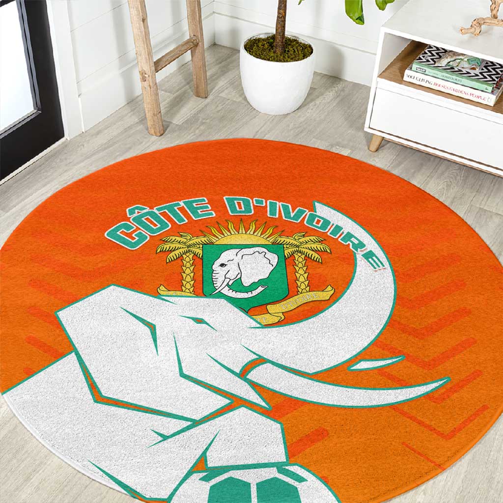Ivory Coast Football Round Carpet - Go Les Elephants LT01