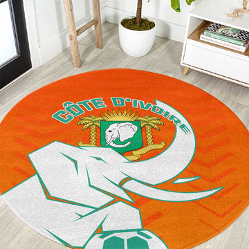 Ivory Coast Football Round Carpet - Go Les Elephants LT01