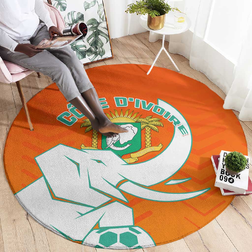 Ivory Coast Football Round Carpet - Go Les Elephants LT01