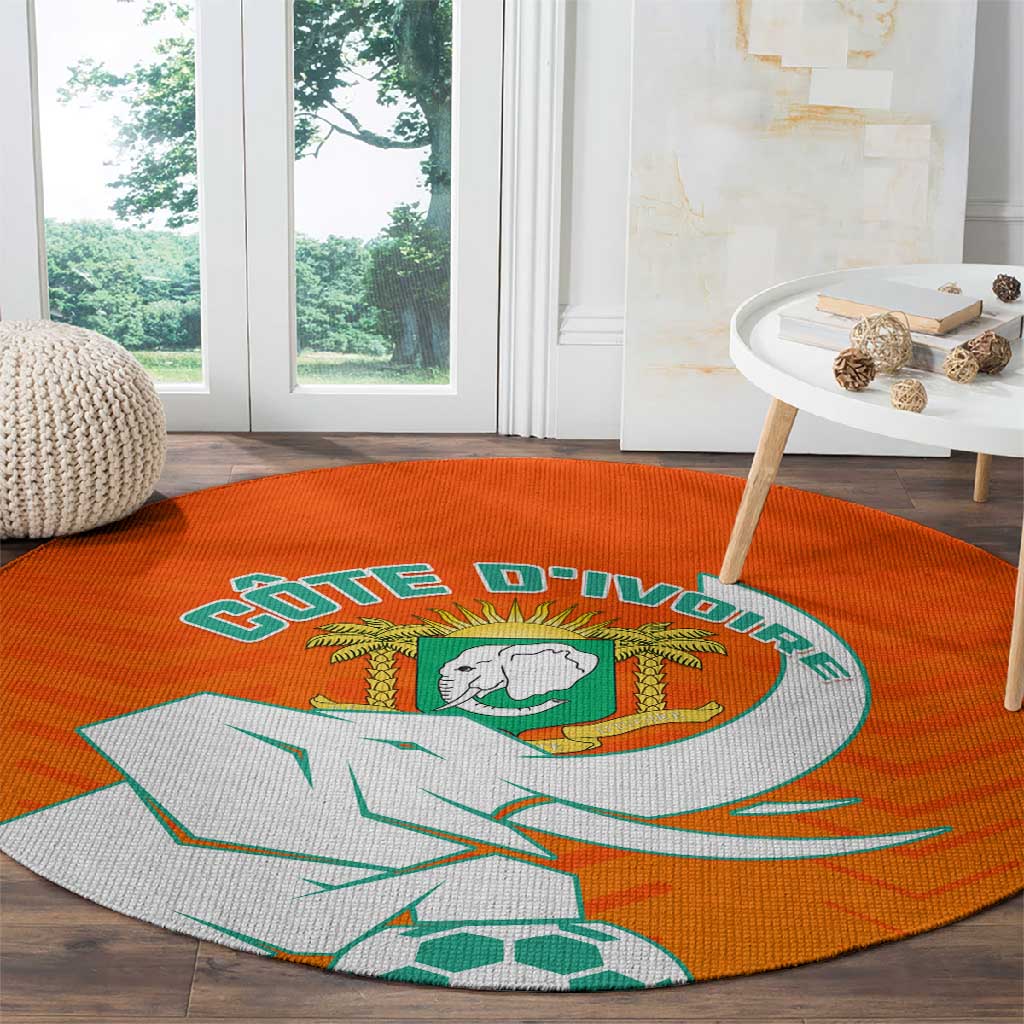 Ivory Coast Football Round Carpet - Go Les Elephants LT01