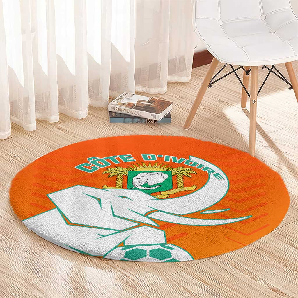 Ivory Coast Football Round Carpet - Go Les Elephants LT01