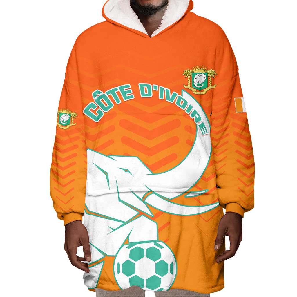 Ivory Coast Football Wearable Blanket Hoodie - Go Les Elephants LT01
