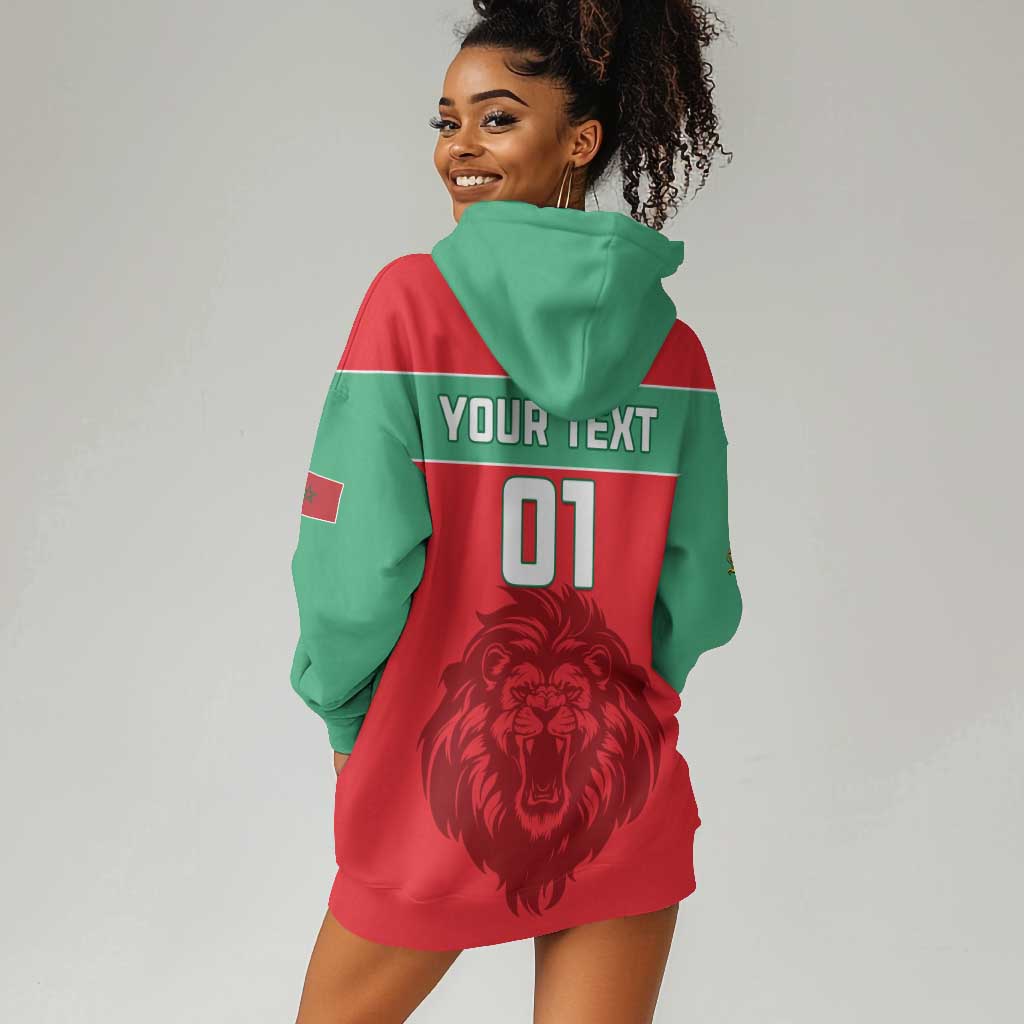 Morocco Football Hoodie Dress - Go The Atlas Lions LT01