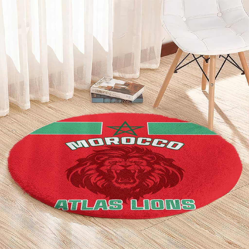 Morocco Football Round Carpet - Go The Atlas Lions LT01