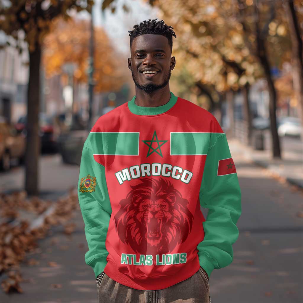 Morocco Football Sweatshirt - Go The Atlas Lions LT01