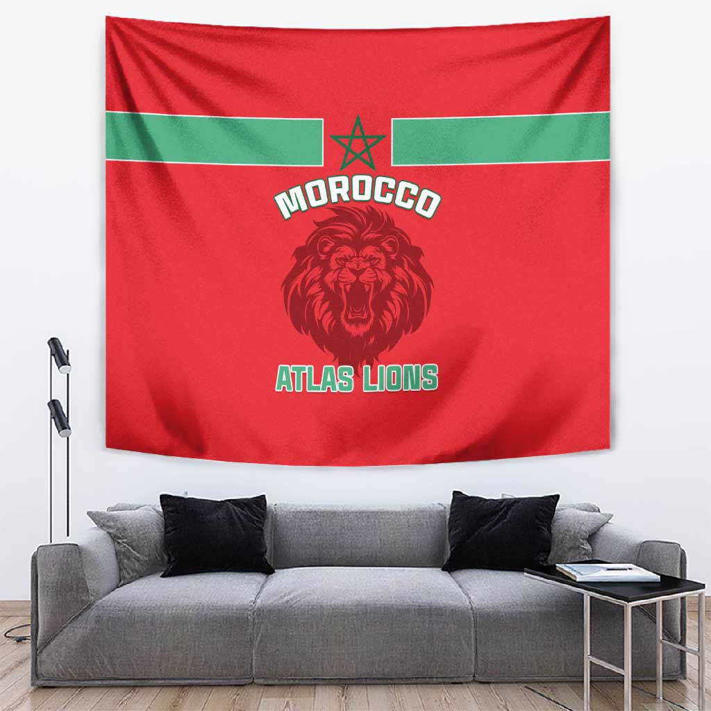 Morocco Football Tapestry - Go The Atlas Lions LT01