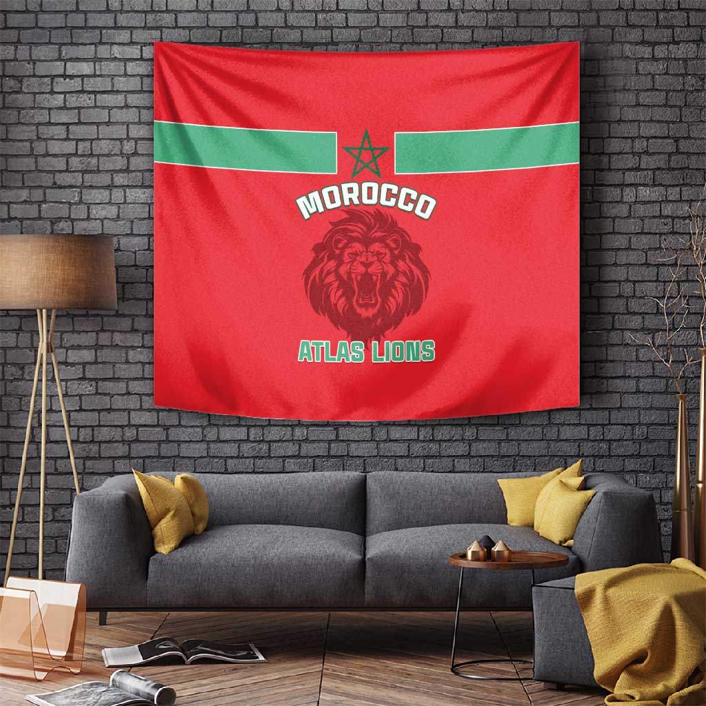Morocco Football Tapestry - Go The Atlas Lions LT01