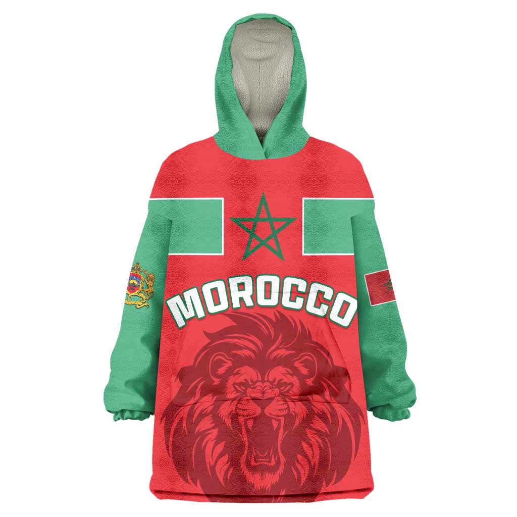 Morocco Football Wearable Blanket Hoodie - Go The Atlas Lions LT01