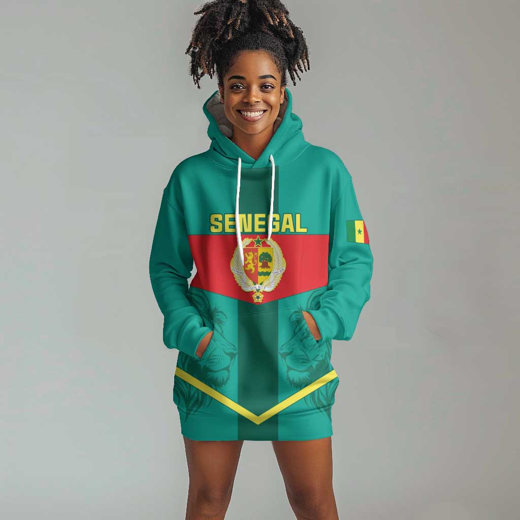 Support the Lions of Teranga - Senegal Football Hoodie Dress LT01