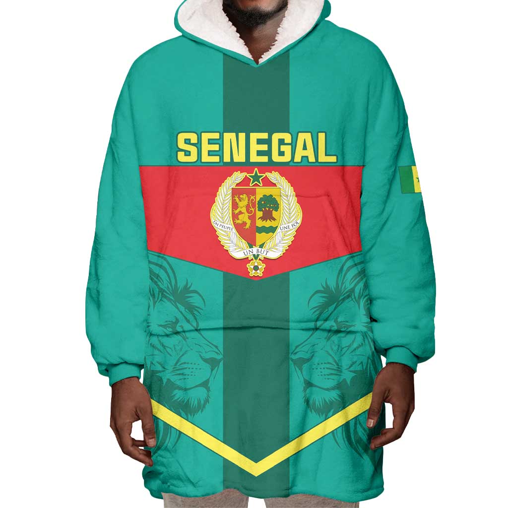 Support the Lions of Teranga - Senegal Football Wearable Blanket Hoodie LT01