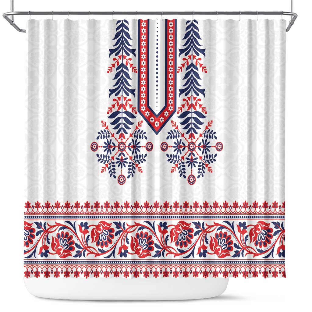 Panama Pollera Traditional Pattern Shower Curtain LT01