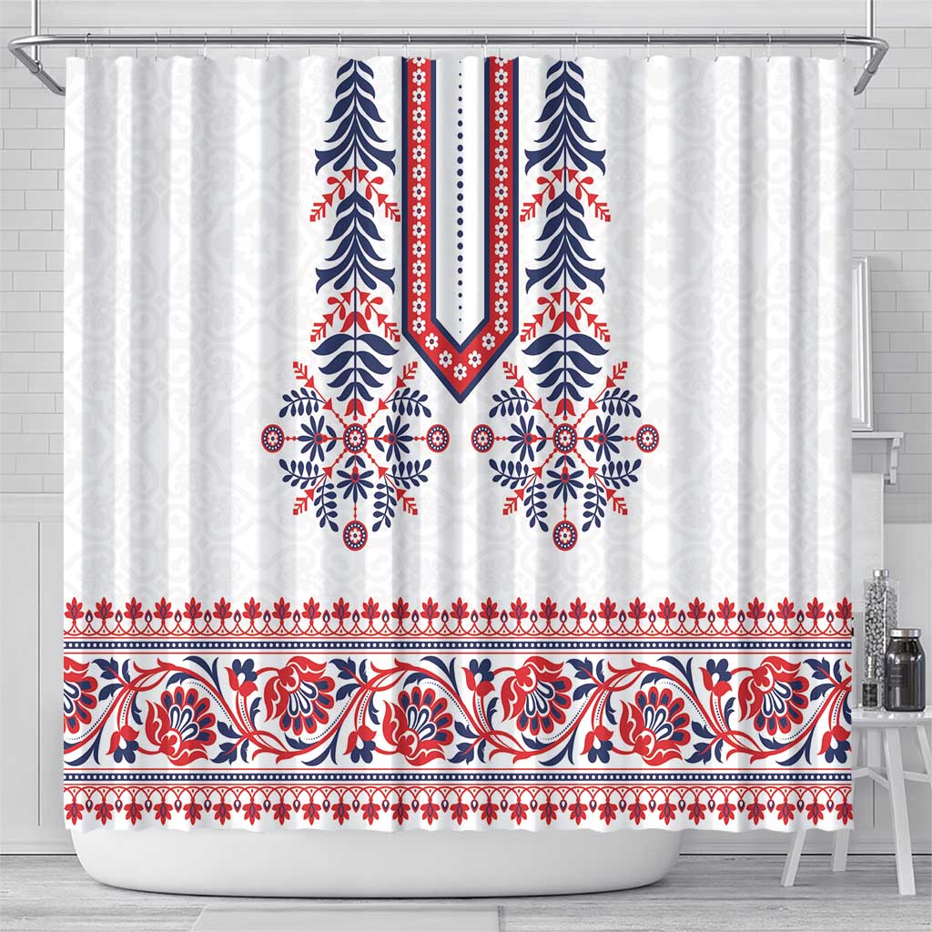 Panama Pollera Traditional Pattern Shower Curtain LT01