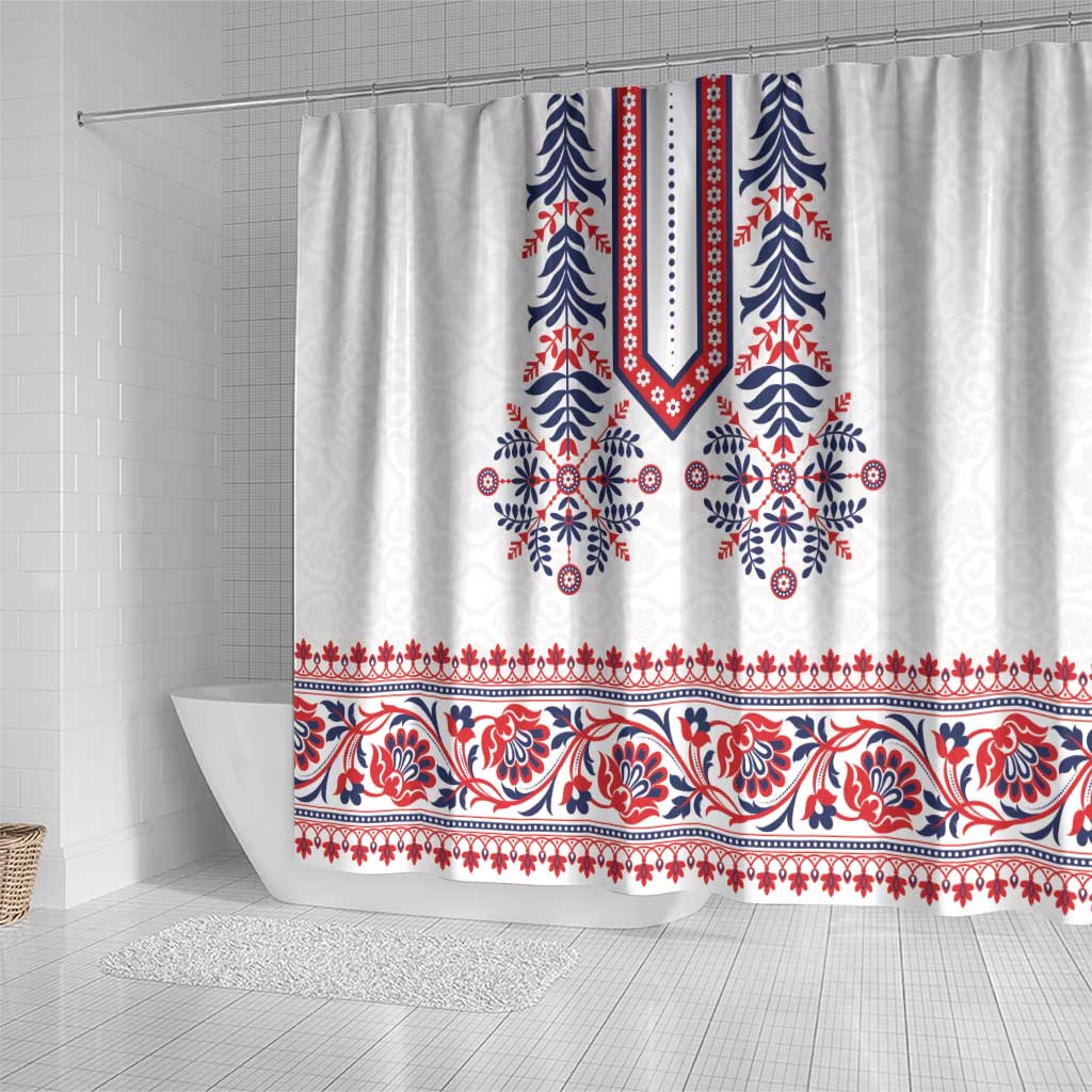 Panama Pollera Traditional Pattern Shower Curtain LT01