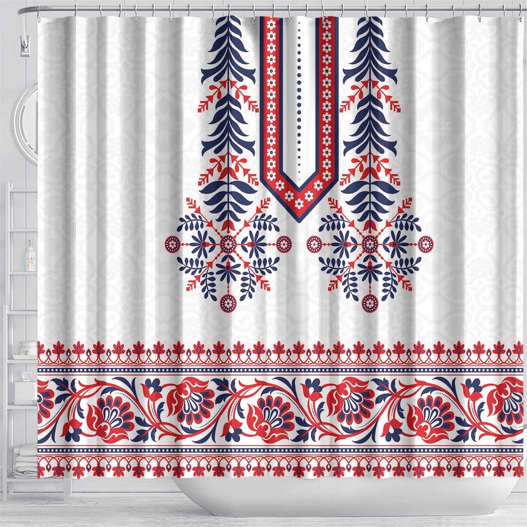 Panama Pollera Traditional Pattern Shower Curtain LT01