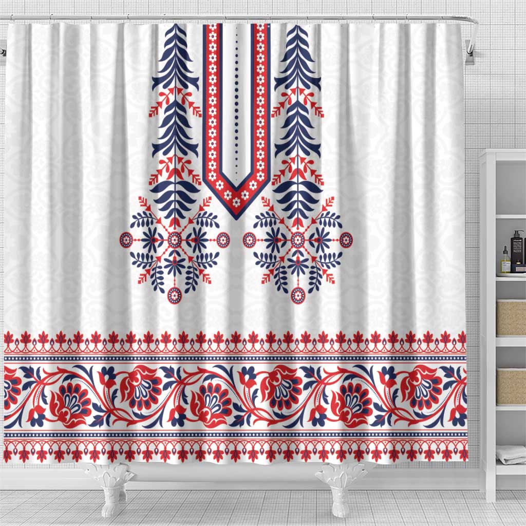 Panama Pollera Traditional Pattern Shower Curtain LT01