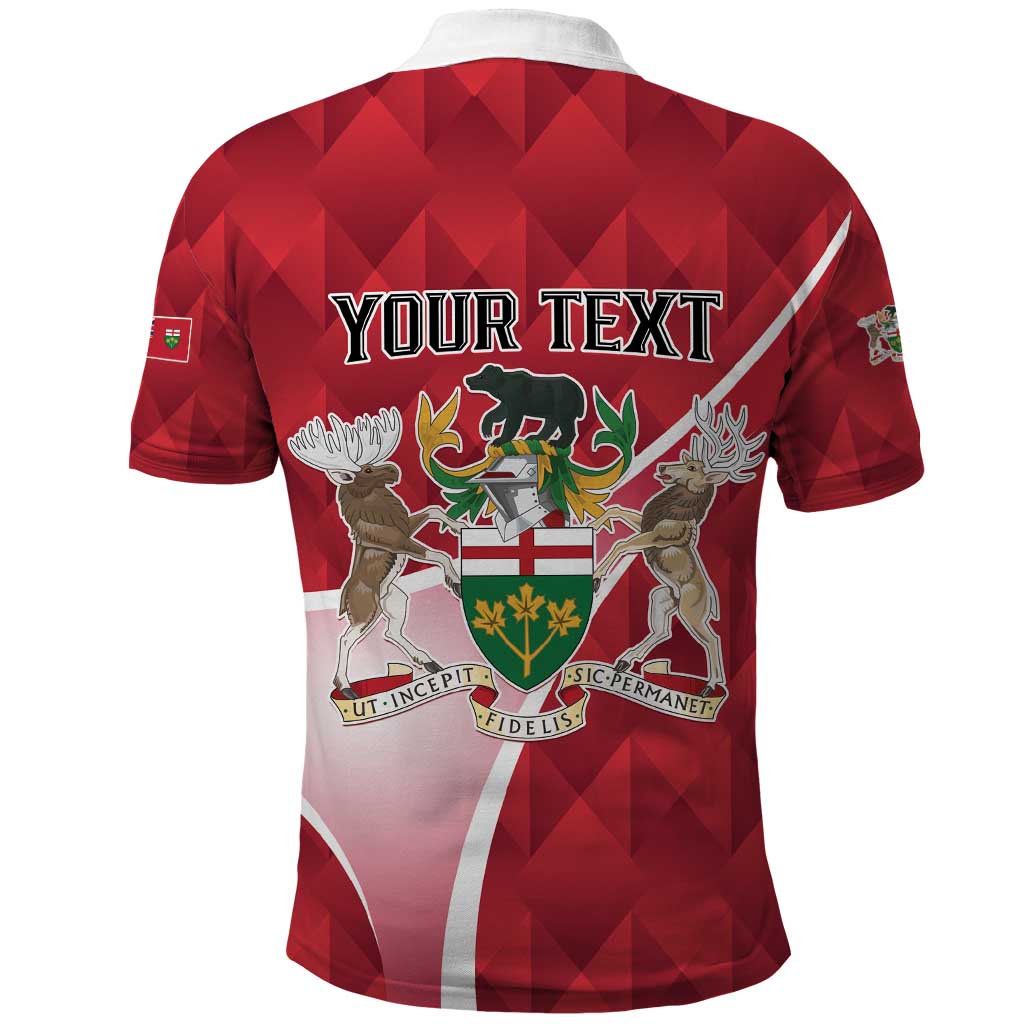 Personalized Canada Ontario Province Polo Shirt Black Bear Flag Stylized LT01