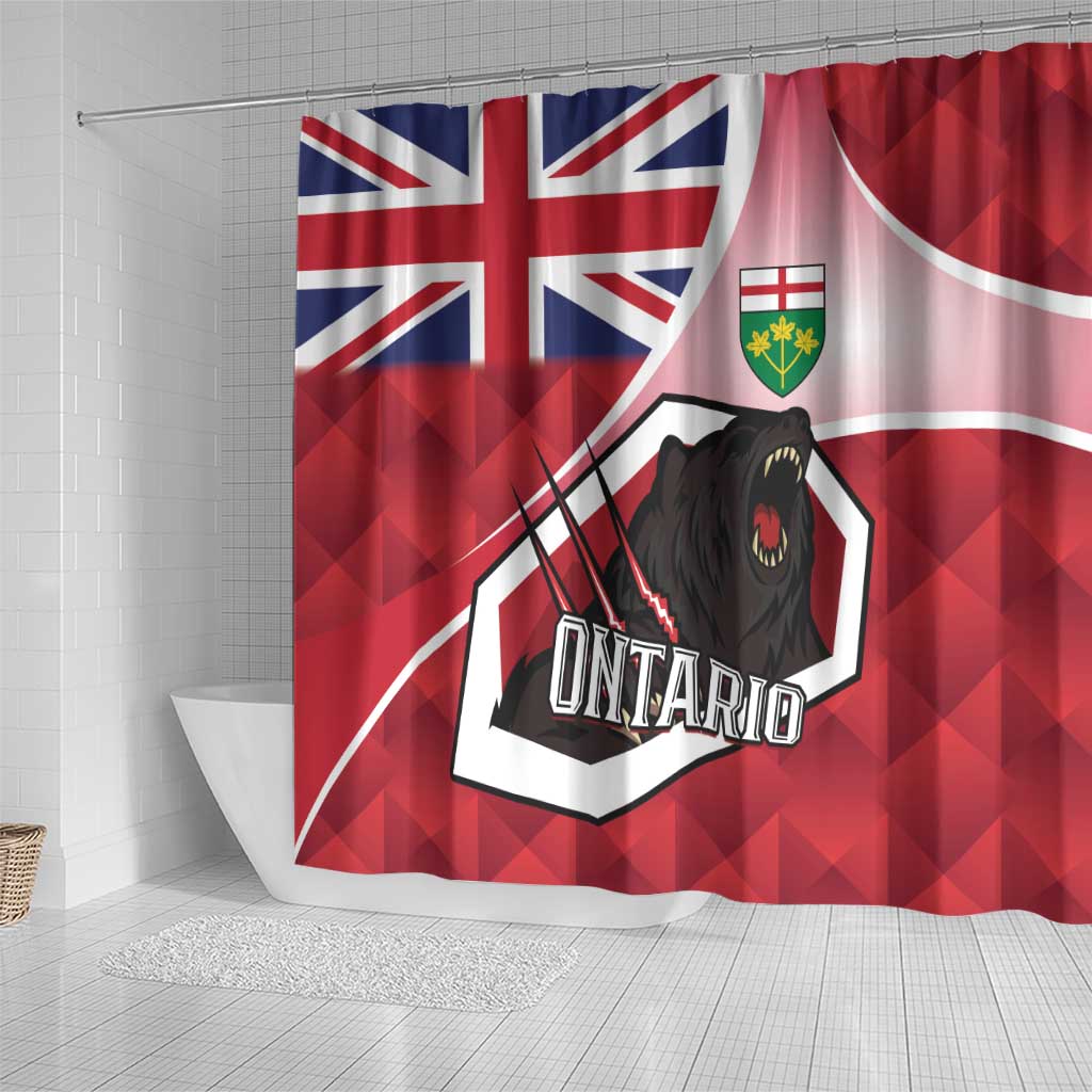 Canada Ontario Province Shower Curtain Black Bear Flag Stylized LT01