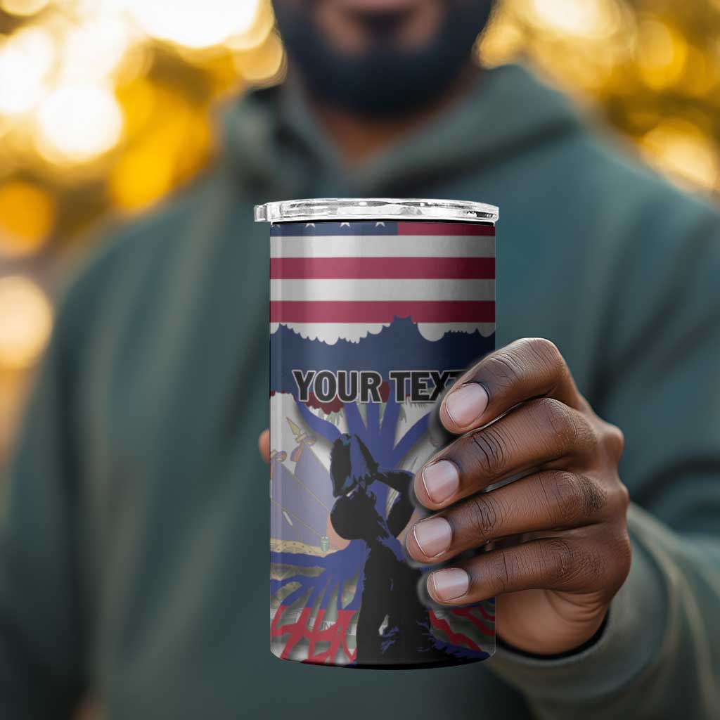 Afro Haiti Heritage Month 2025 4 in 1 Can Cooler Tumbler American Raised With Haitian Roots LT01