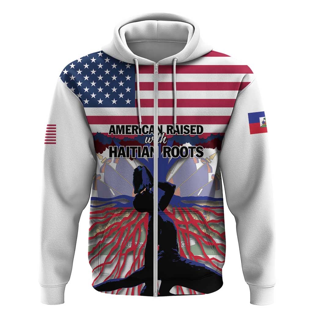 Haiti Heritage Month 2025 Hoodie American Raised With Haitian Roots LT01