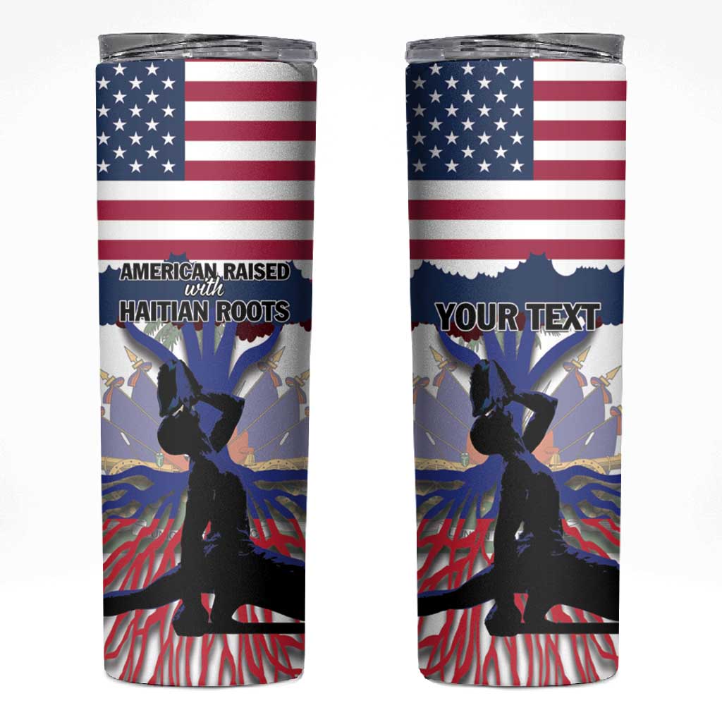 Afro Haiti Heritage Month 2025 Skinny Tumbler American Raised With Haitian Roots LT01