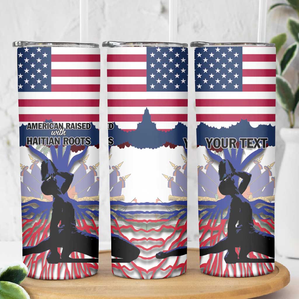 Afro Haiti Heritage Month 2025 Skinny Tumbler American Raised With Haitian Roots LT01
