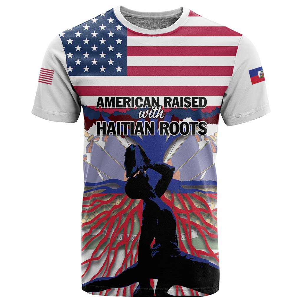Afro Haiti Heritage Month 2025 T shirt American Raised With Haitian Roots LT01