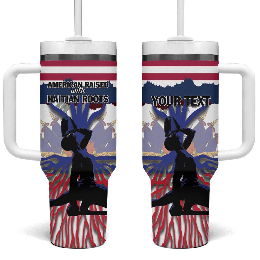 Afro Haiti Heritage Month 2025 Tumbler With Handle American Raised With Haitian Roots LT01