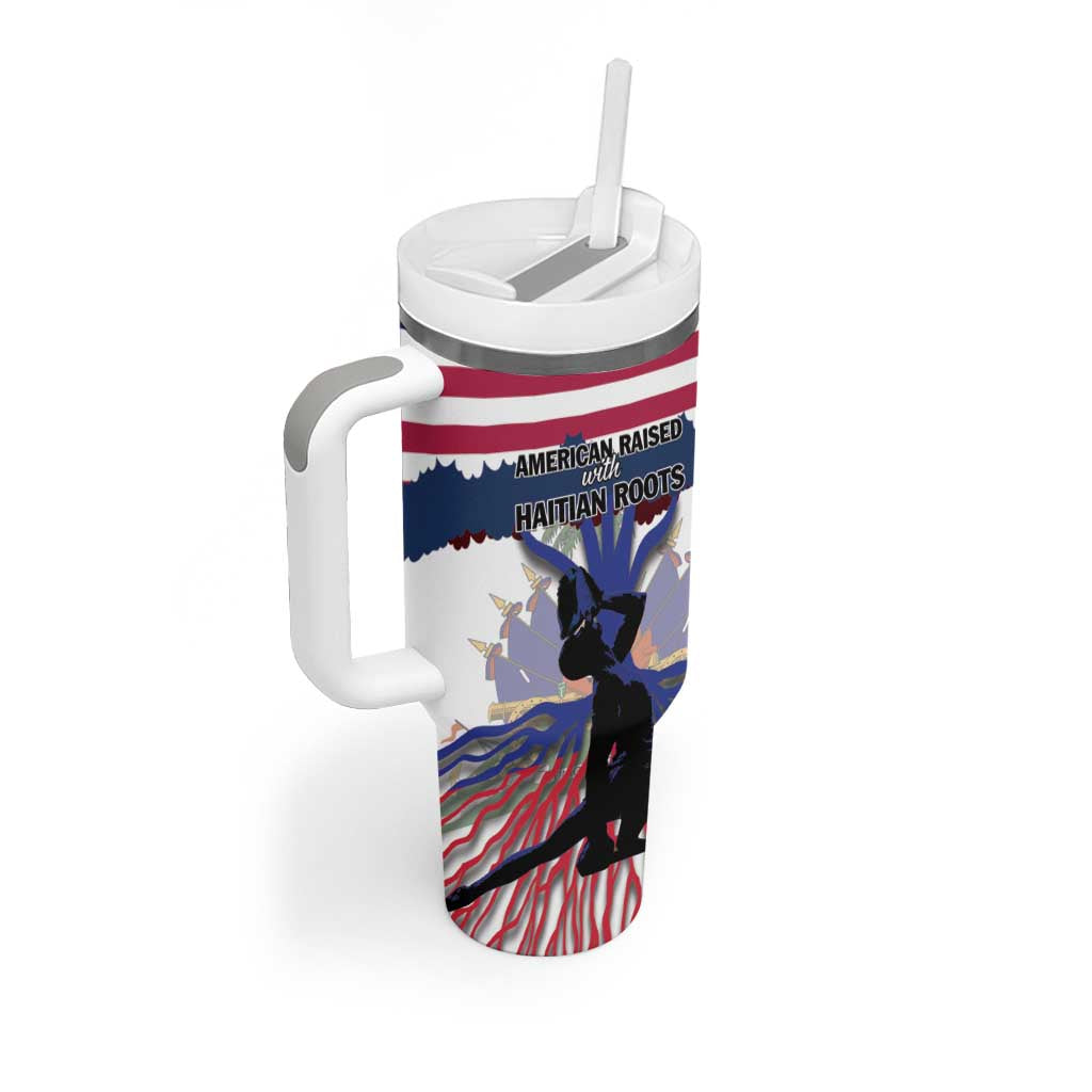 Afro Haiti Heritage Month 2025 Tumbler With Handle American Raised With Haitian Roots LT01