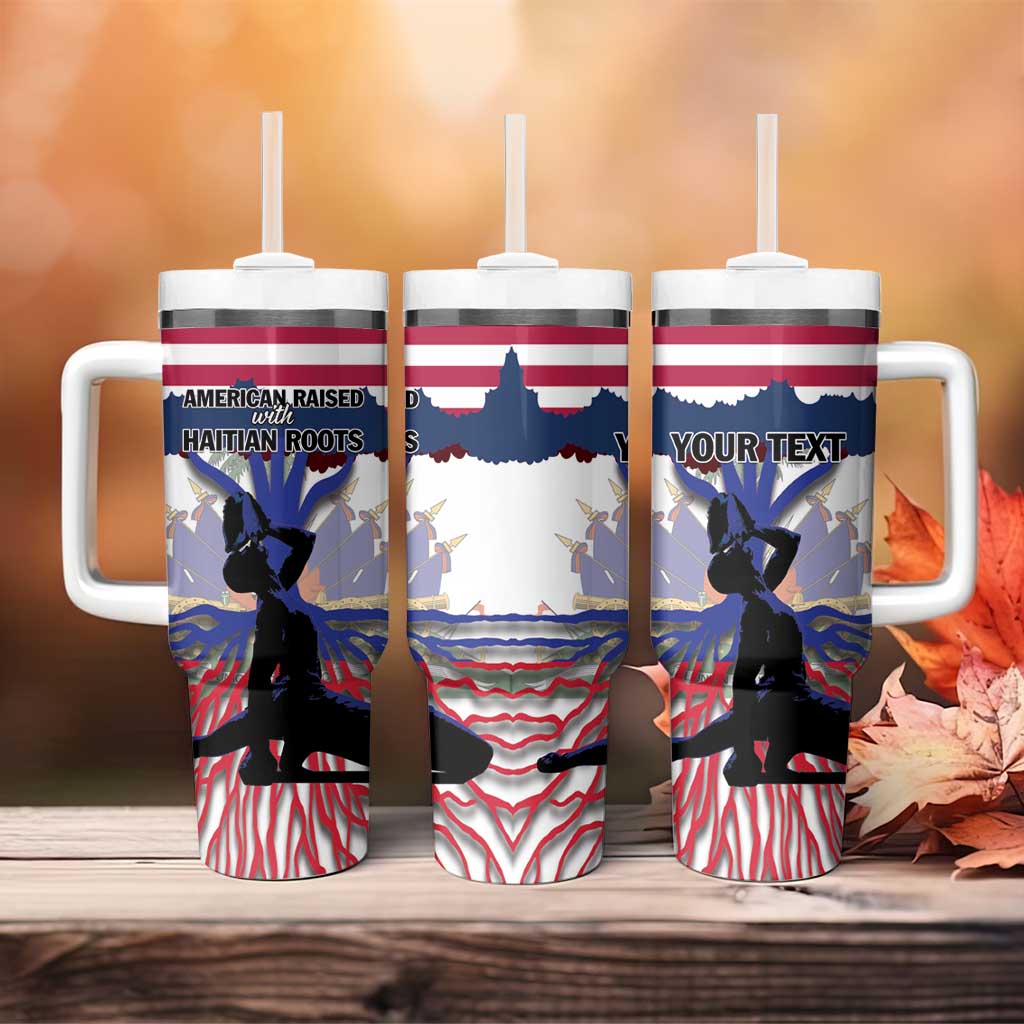 Afro Haiti Heritage Month 2025 Tumbler With Handle American Raised With Haitian Roots LT01