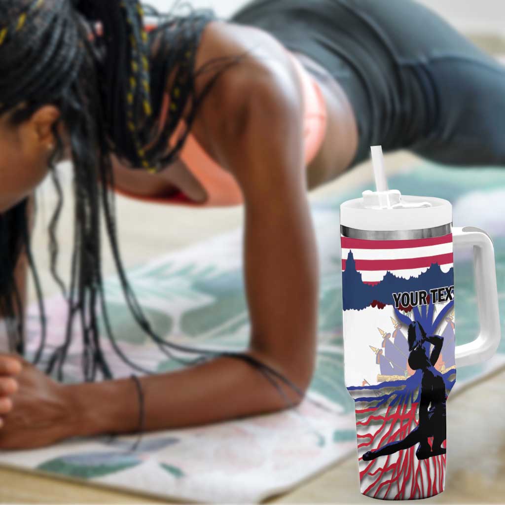 Afro Haiti Heritage Month 2025 Tumbler With Handle American Raised With Haitian Roots LT01