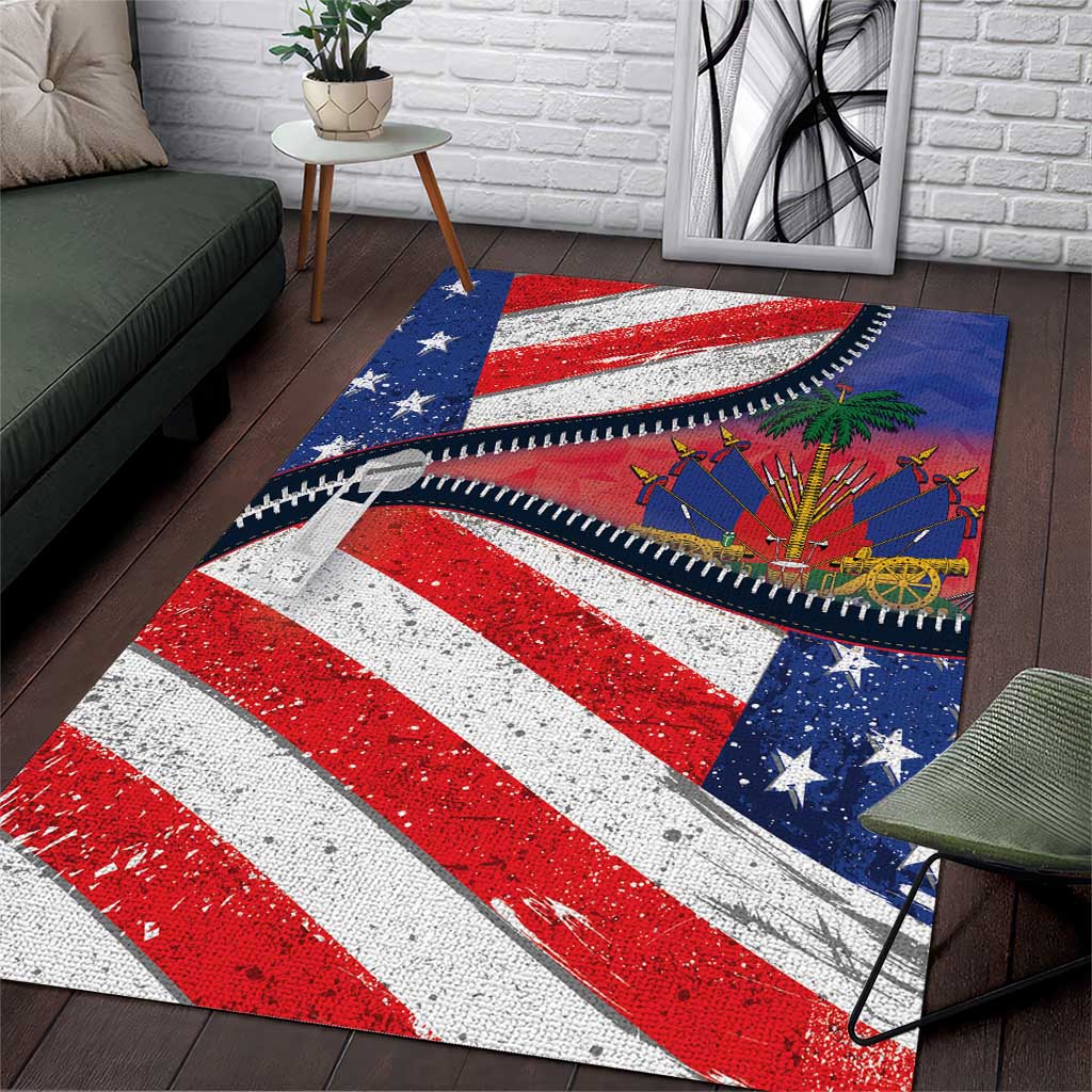 Haitian Americans Zipper Stylized Area Rug Haiti Heritage Month 2025 LT01