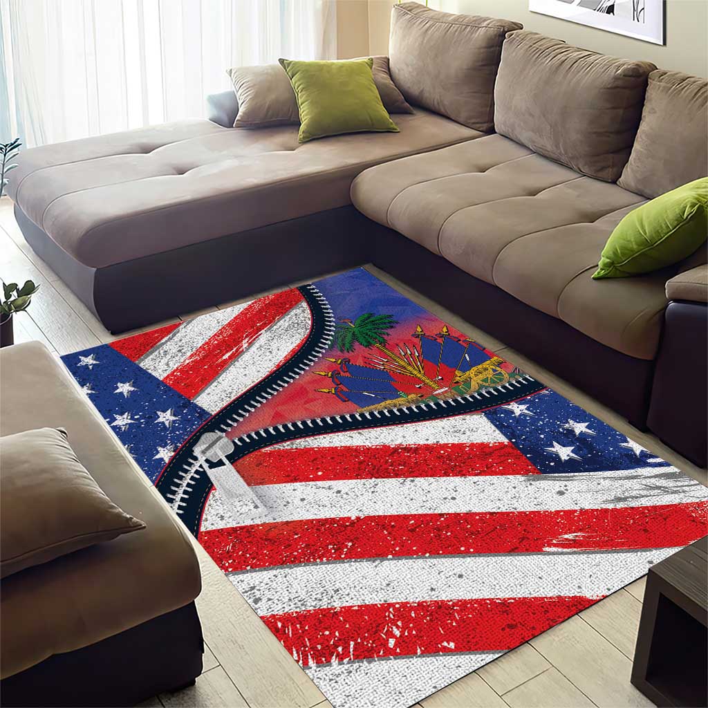 Haitian Americans Zipper Stylized Area Rug Haiti Heritage Month 2025 LT01