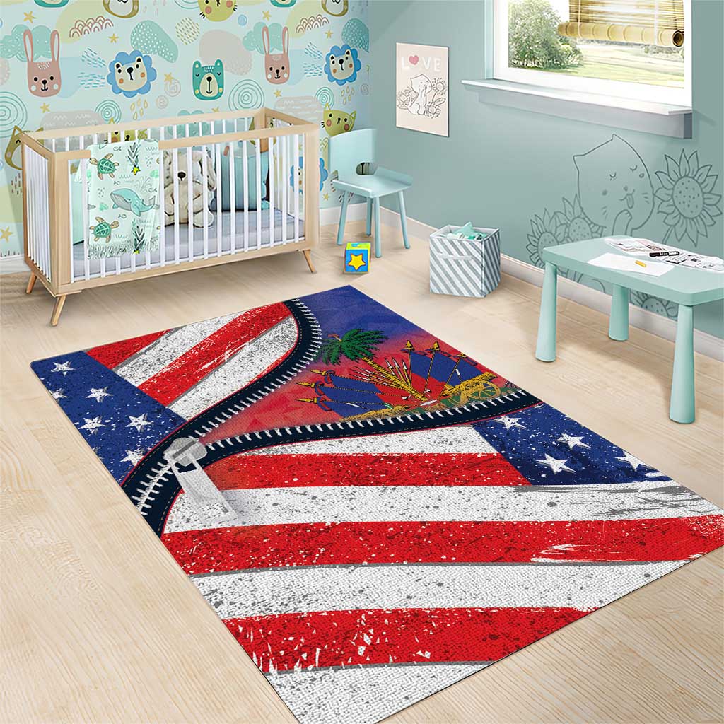Haitian Americans Zipper Stylized Area Rug Haiti Heritage Month 2025 LT01