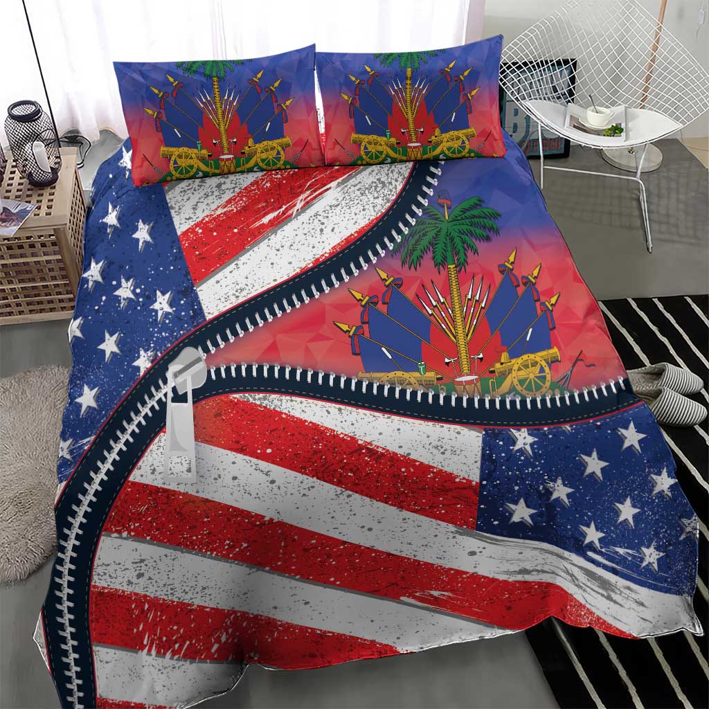 Haitian Americans Zipper Stylized Bedding Set Haiti Heritage Month 2025 LT01