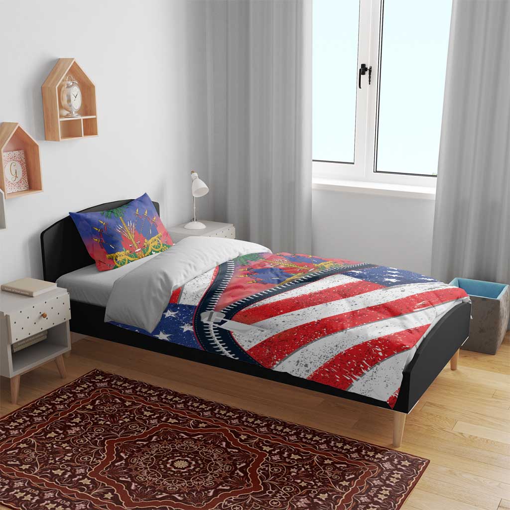 Haitian Americans Zipper Stylized Bedding Set Haiti Heritage Month 2025 LT01