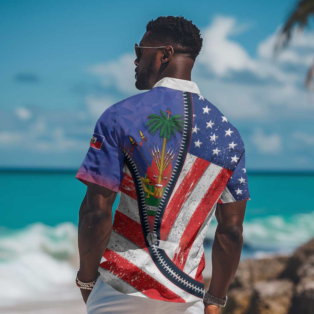 Haitian Americans Zipper Stylized Hawaiian Shirt Haiti Heritage Month 2025 LT01