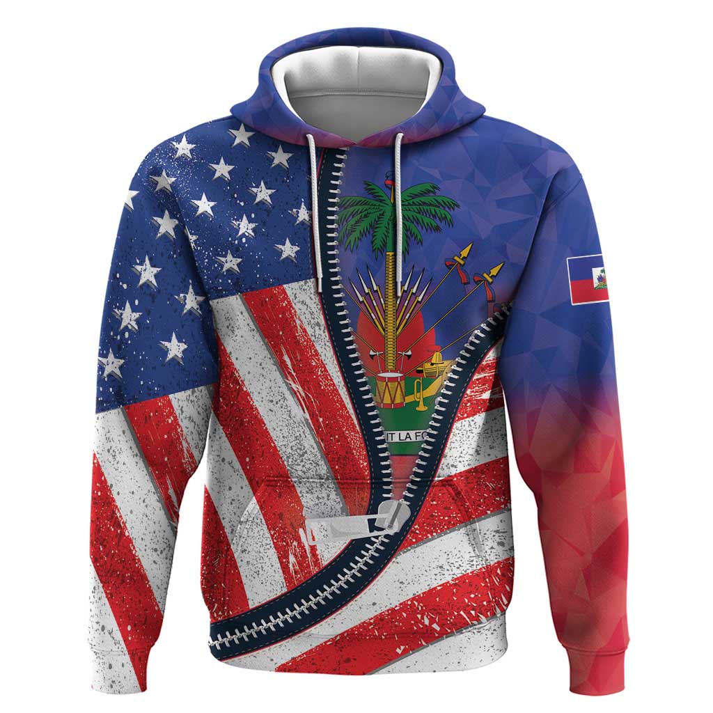 Haitian Americans Zipper Stylized Hoodie Haiti Heritage Month 2025 LT01