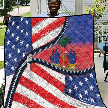 Haitian Americans Zipper Stylized Quilt Haiti Heritage Month 2025 LT01