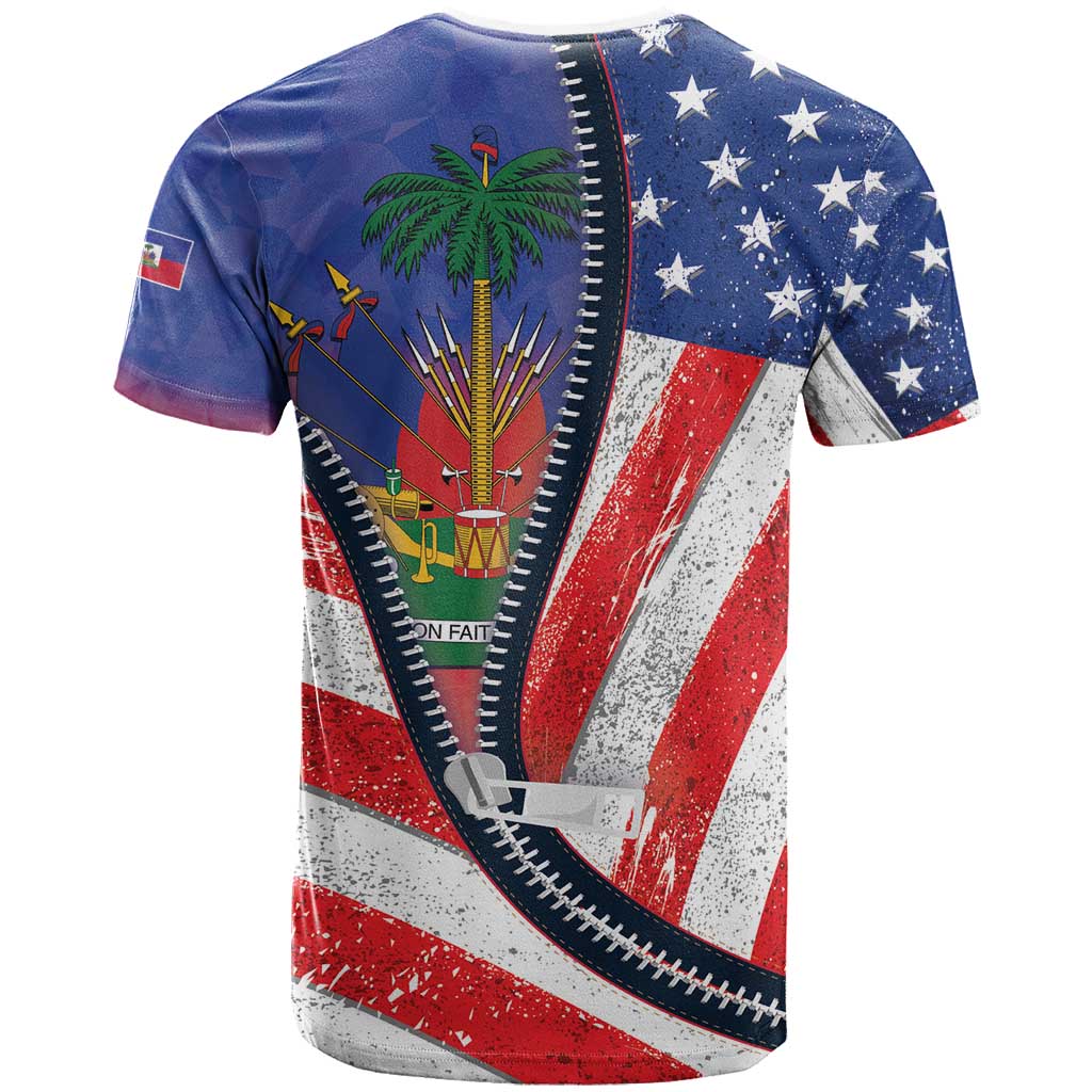 Haitian Americans Zipper Stylized T shirt Haiti Heritage Month 2025 LT01