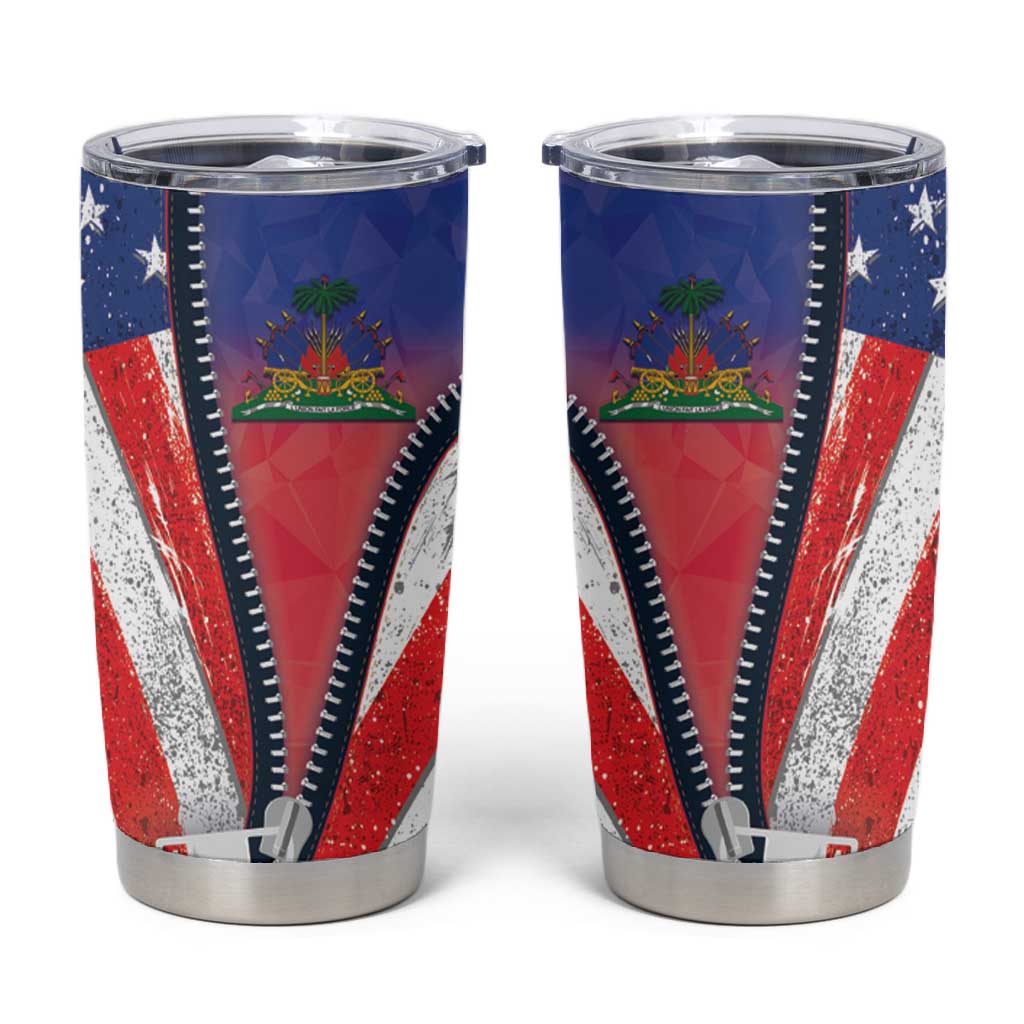Haitian Americans Zipper Stylized Tumbler Cup Haiti Heritage Month 2025 LT01