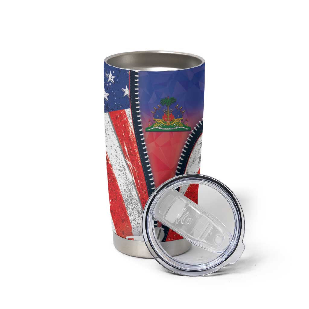Haitian Americans Zipper Stylized Tumbler Cup Haiti Heritage Month 2025 LT01