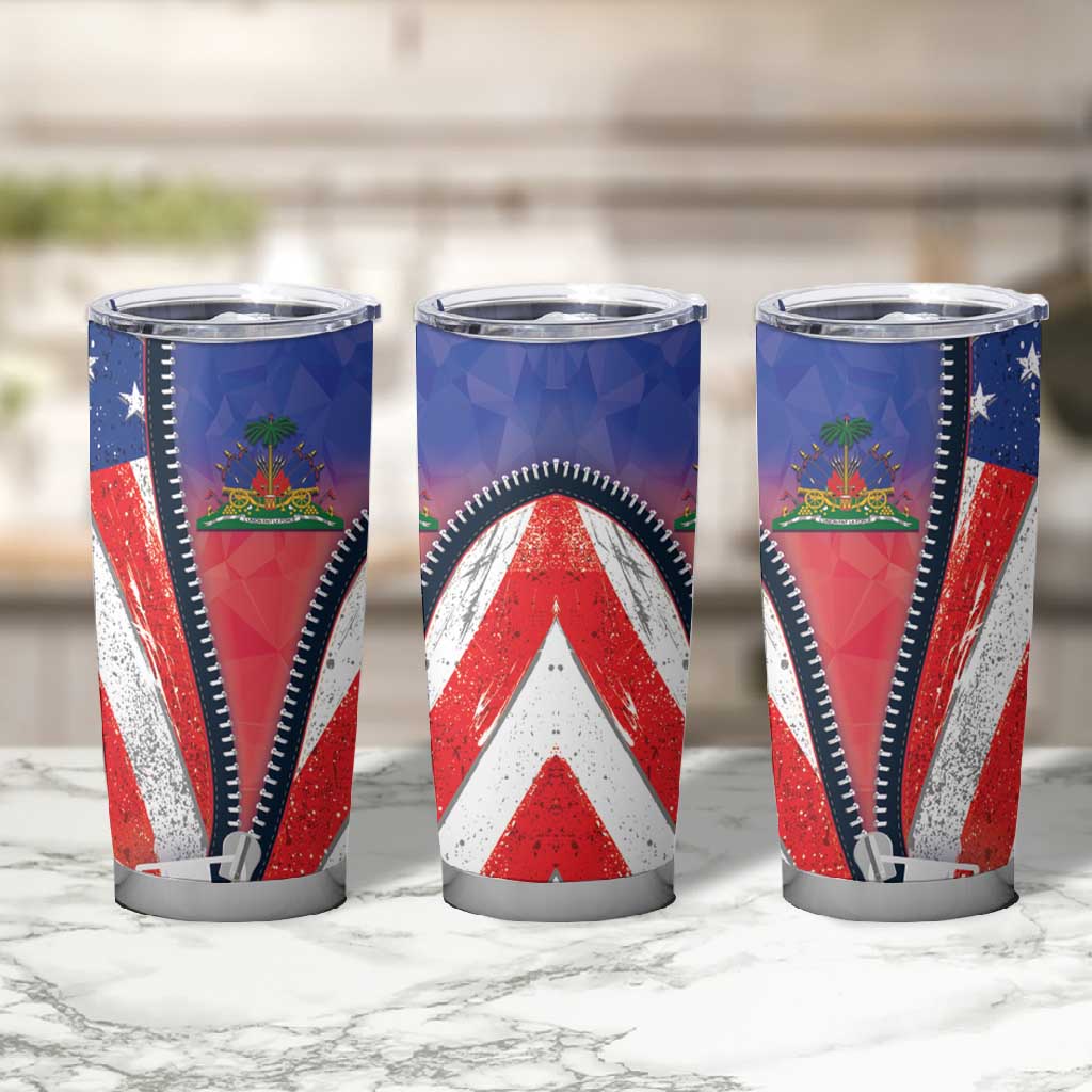 Haitian Americans Zipper Stylized Tumbler Cup Haiti Heritage Month 2025 LT01