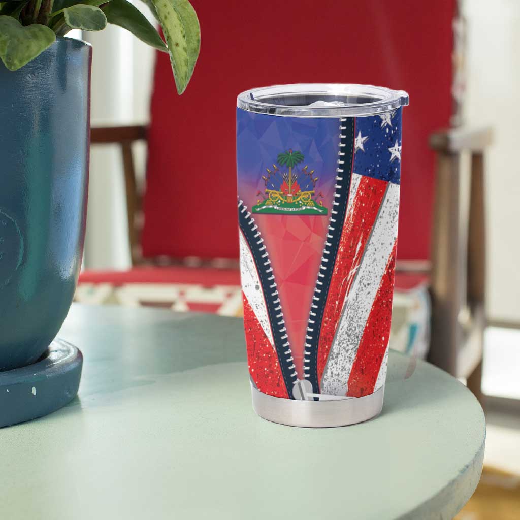 Haitian Americans Zipper Stylized Tumbler Cup Haiti Heritage Month 2025 LT01