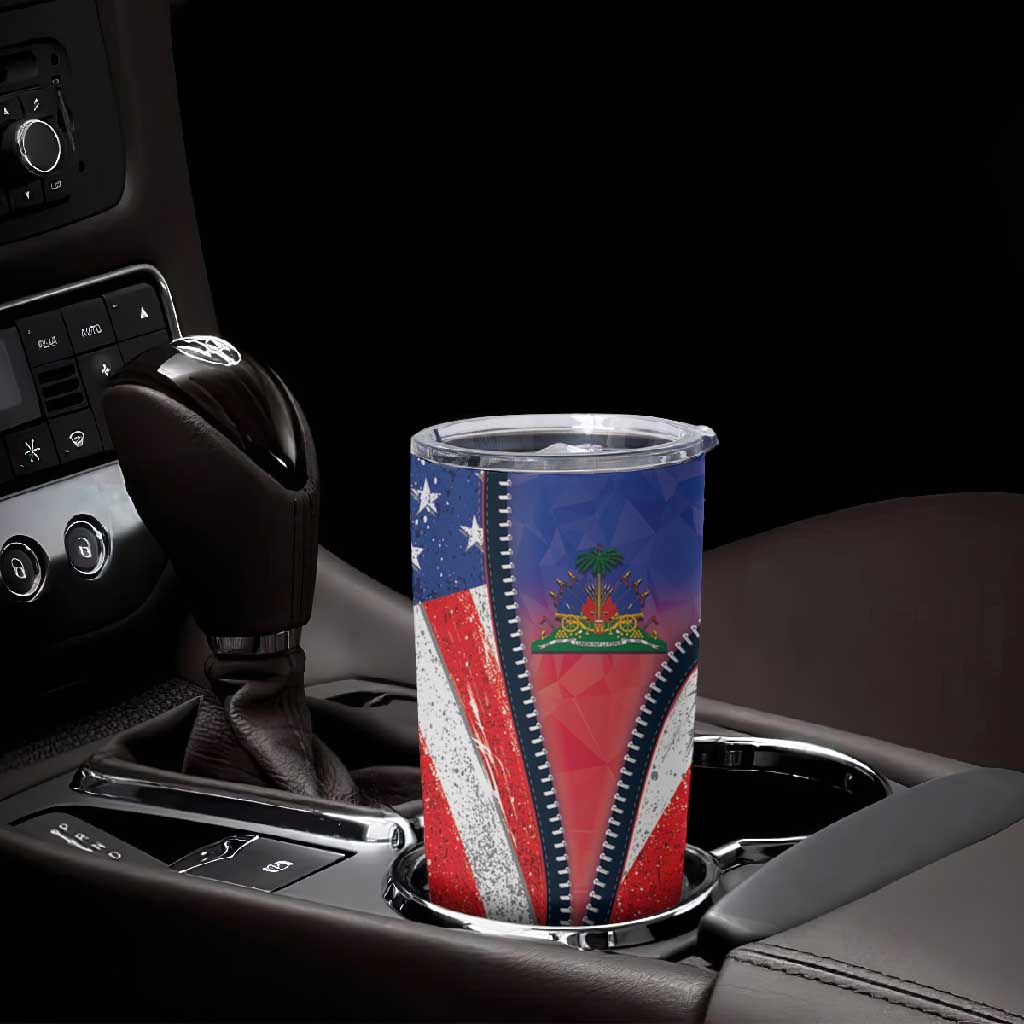 Haitian Americans Zipper Stylized Tumbler Cup Haiti Heritage Month 2025 LT01