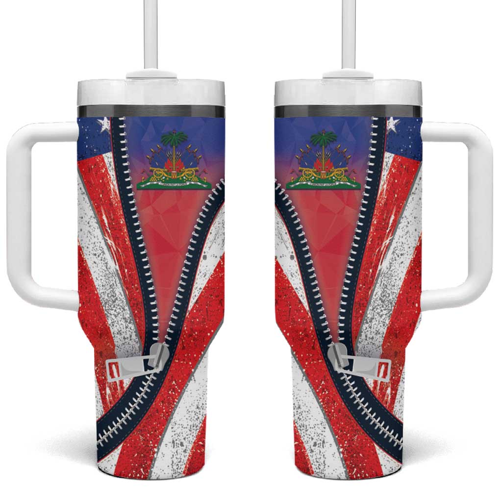 Haitian Americans Zipper Stylized Tumbler With Handle Haiti Heritage Month 2025 LT01